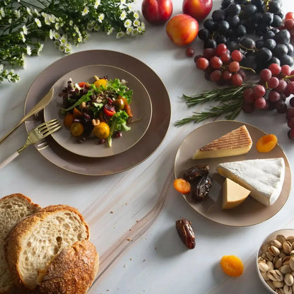 Taupe• Gold Plastic Plates | 10 Pack