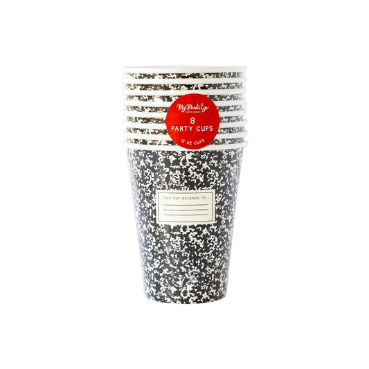 Back To School Composition Paper Cups, 8 Count*