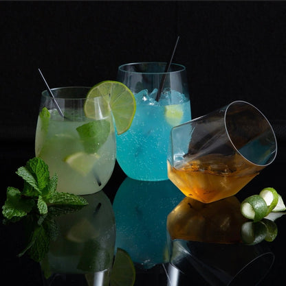 Upscale HEX Clear 12 Oz. Plastic Wine Goblets | 6 Cups