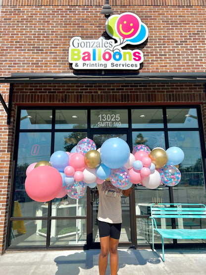 Gender Reveal BALLOON GARLAND ( TO GO NO INSTALL)