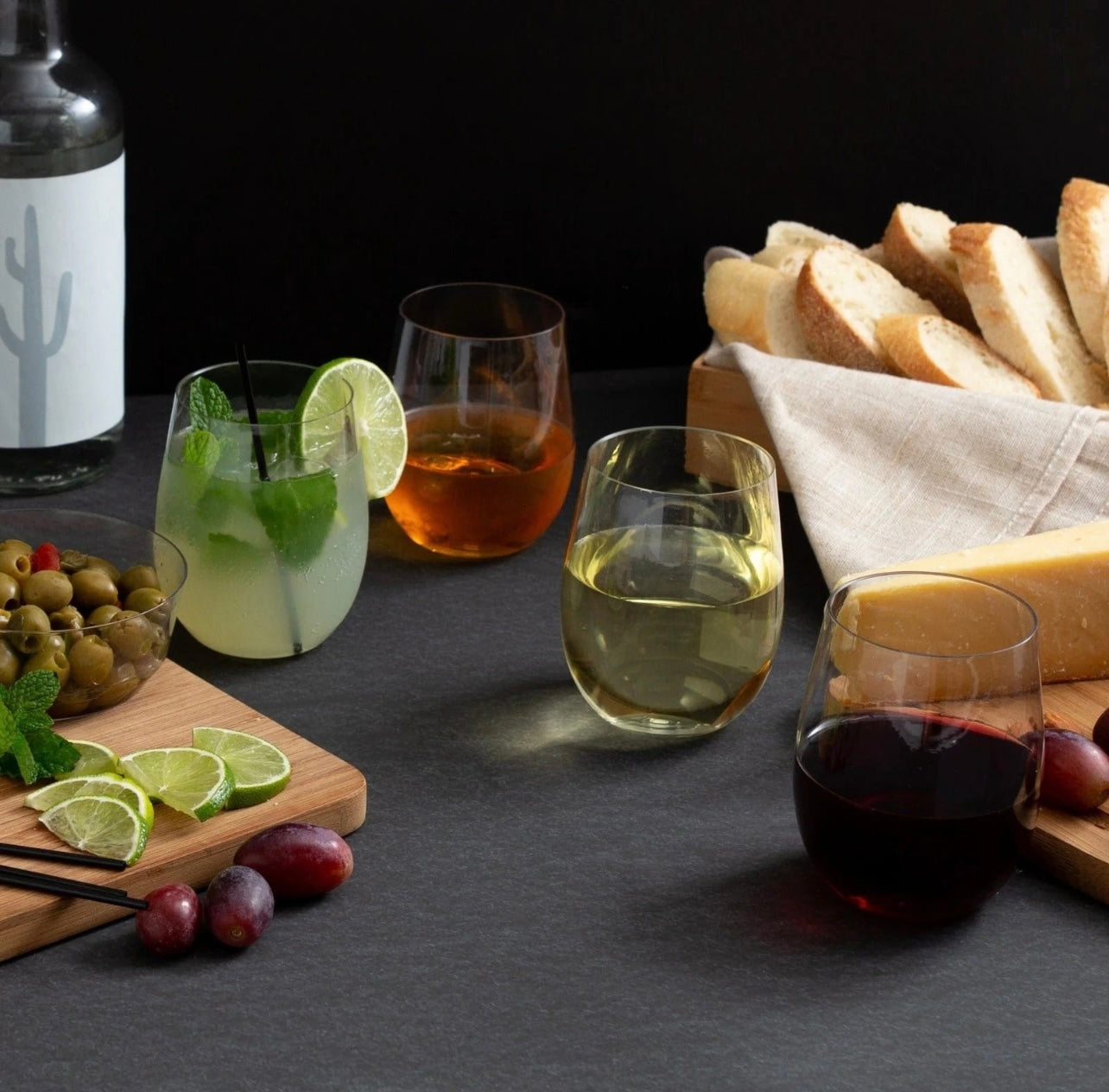 Upscale Round Clear 12Oz. Plastic Wine Goblets | 6 Cups