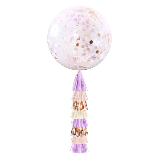 Copy of Jumbo Confetti Balloon & Tassel Tail - Lilac & Rose Gold
