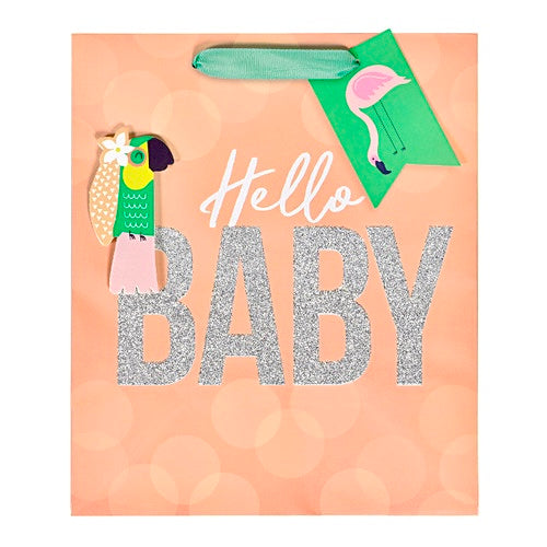 Ahoy Hello Baby Flamingo Gift Bag