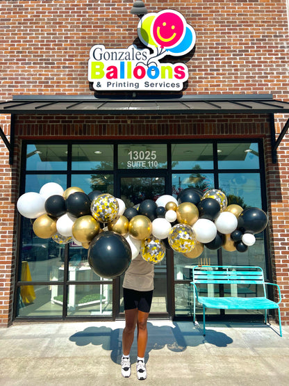 Black Retro Confetti GARLAND(TO GO NO INSTALL)