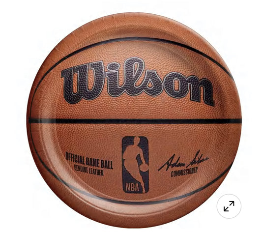 Wilson Basketball Paper Lunch Plates, 9in, 18ct