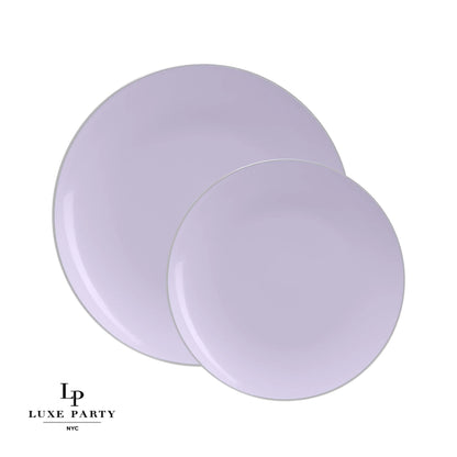 Lavender • Silver Round Plastic Plates | 10 Pack