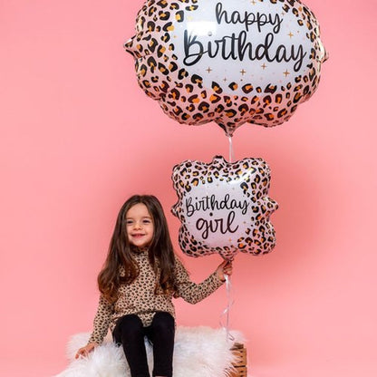 Happy Birthday Satin Leopard , 27" Balloon*