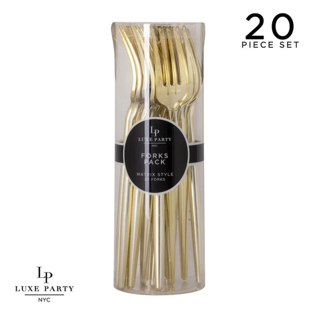Solid Round Gold Forks | 20 Pieces