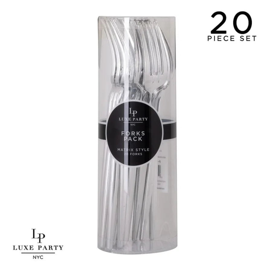 Solid Round Silver Forks | 20 Pieces