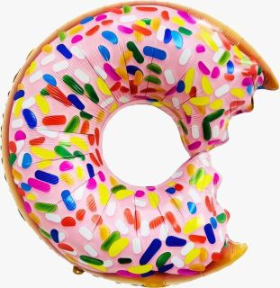18" Donut Pink Icing and Rainbow Sprinkles Balloon