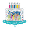 Colorful Happy Birthday Cake Foil Balloon 27in