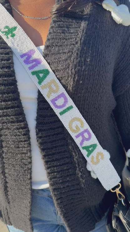 Mardi Gras White Strap