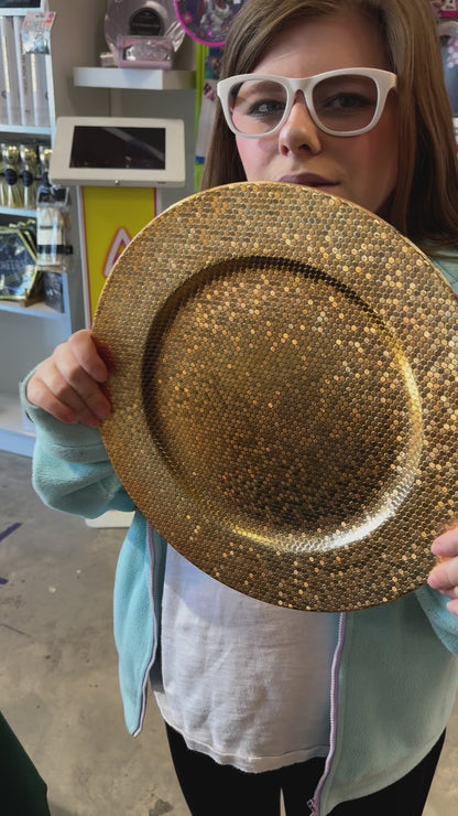 13” Gold Fish Scale  Round Light Weight Charger Plate | 1 Charger