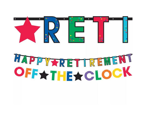 Happy Retirement Celebration Letter Banners 2ct (Cardstock & Foil Decorations)