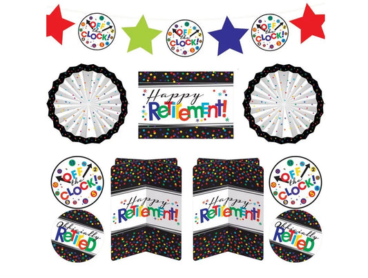 Happy Retirement Celebration Room Decorating Kit 10pc (Cardstock & Foil Decorations)