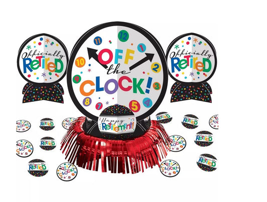Happy Retirement Celebration Table Decorating Kit 23pc (Cardstock & Foil Decorations)