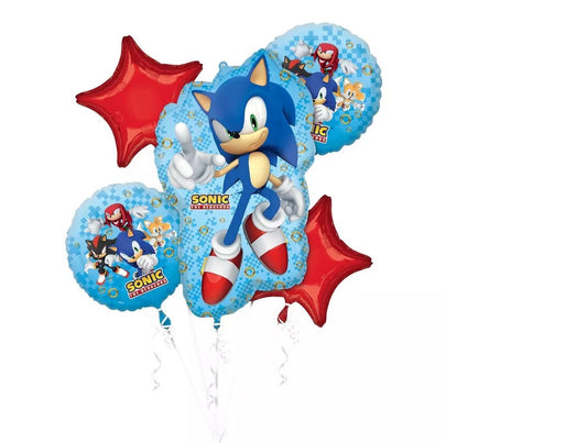 Sonic the Hedgehog 2 Foil Balloon Bouquet, 5pc