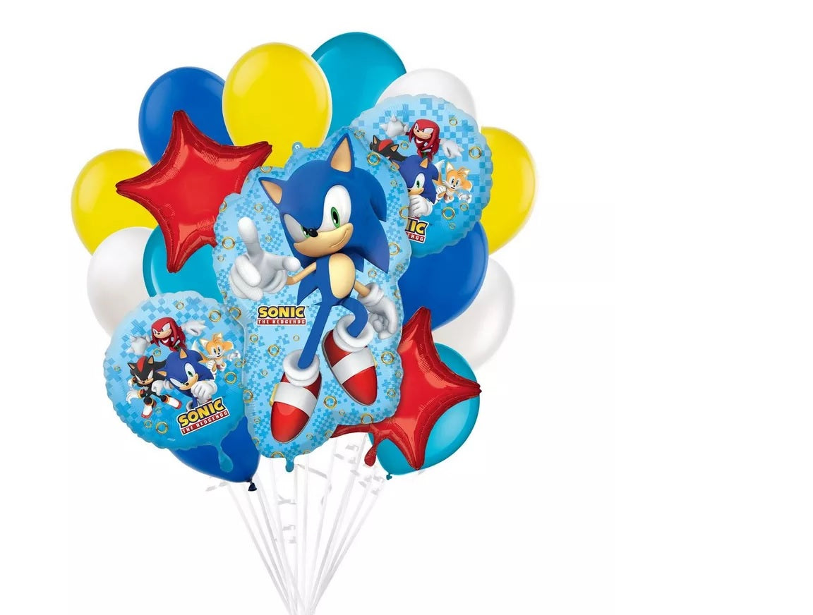 Sonic the Hedgehog 2 Foil & Latex Balloon Bouquet, 17pc