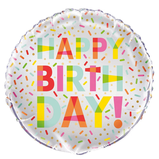 Happy Birthday Sprinkle Donut Party, 18" Balloon*
