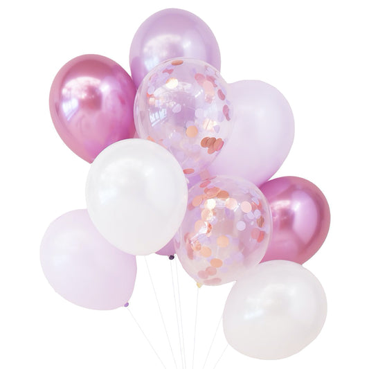 Pretty Pink & Purple  Bouquet 9pc