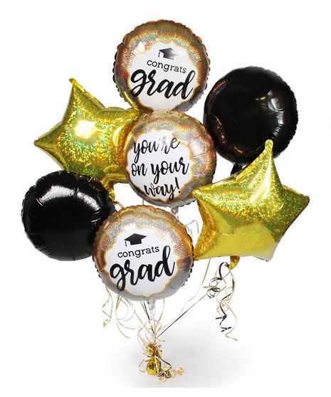 Shiny Grad On Your Way Bouquet 7pc with weight