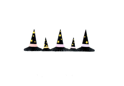Honeycomb Paper Halloween Witch Hats