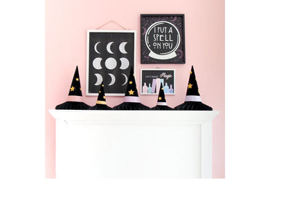 Honeycomb Paper Halloween Witch Hats