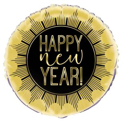 Roaring New Years Round Foil Balloon 18" Bulk