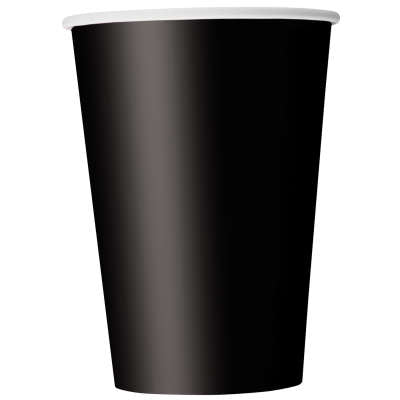 Black Solid 12oz Paper Cups 10ct