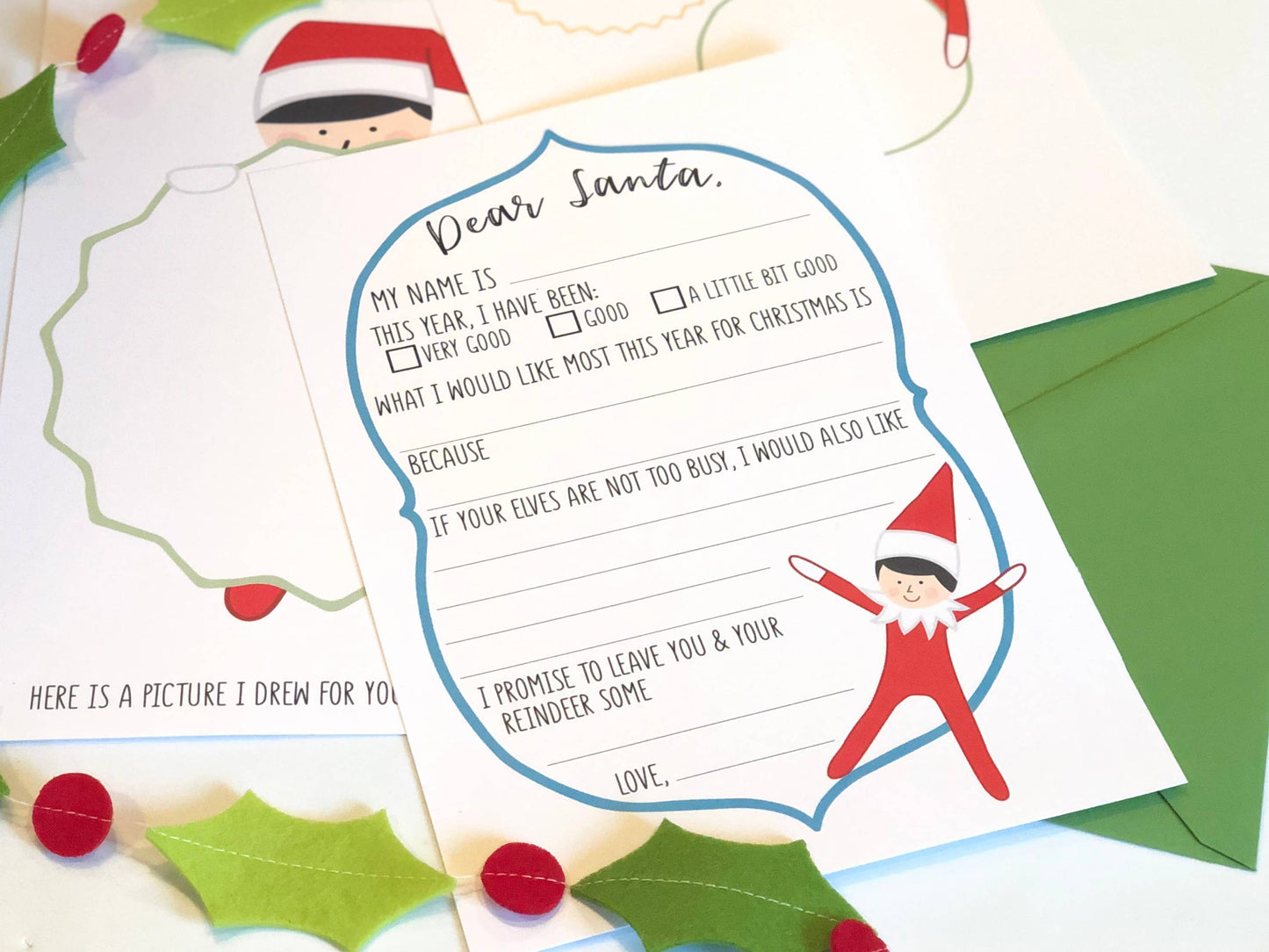 Elf on The Dear Santa Letter Set