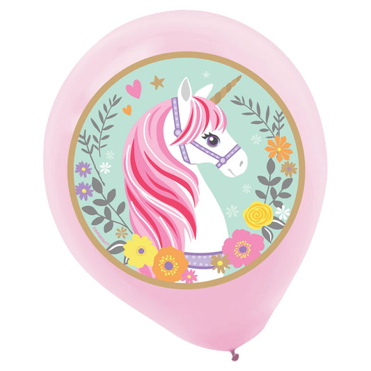 Magical Unicorn Color Printed Latex Balloons