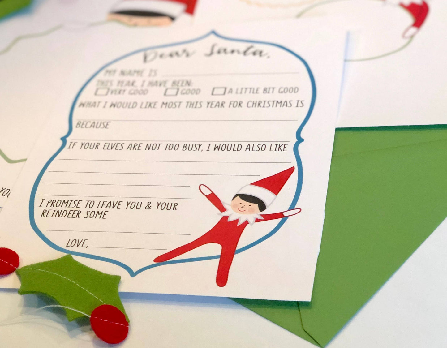 Elf on The Dear Santa Letter Set