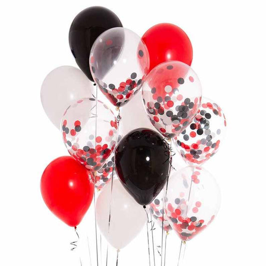 Red White & Black Confetti Bouquet