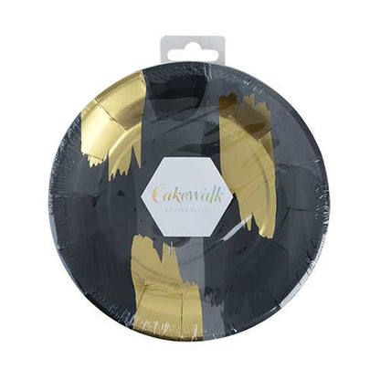 Brushstroke Noir Appetizer Plates