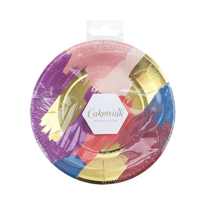 Watercolor 7" Paper Plate Set of 8