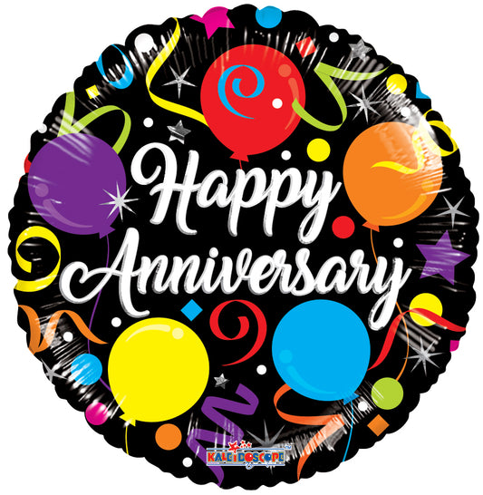 Anniversary Streamers Foil Balloon