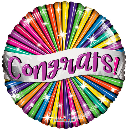 Congrats Banner & Stars Foil Balloon, 18"