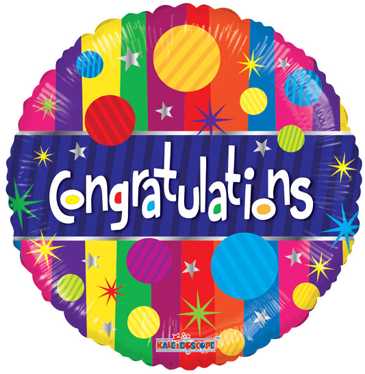 Congratulations Dots Foil Balloon, 18"