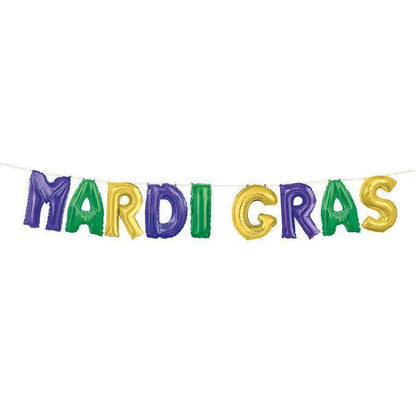 Mardi Gras Foil Letter Balloon Banner Kit (1ct)