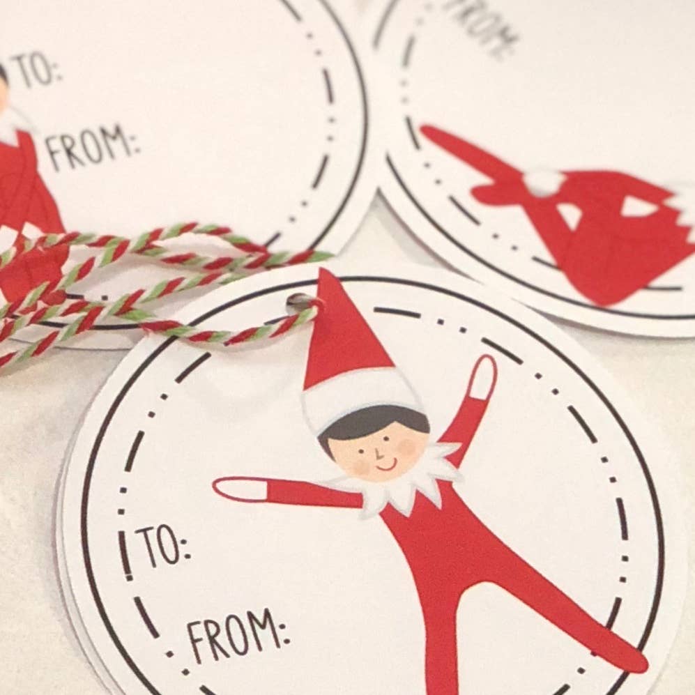 Elf on The Gift Tags
