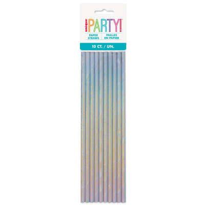Iridescent Paper Straws 10ct
