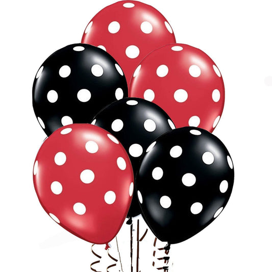 Polka Dot Red & Black Latex