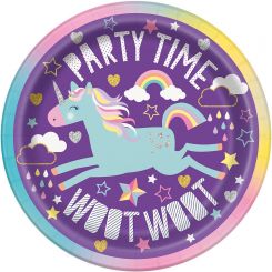 Unicorn Dessert Plates - 7in (8 Pack)