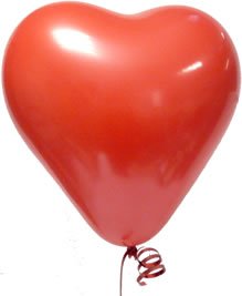 Red Heart Shaped Latex Balloons