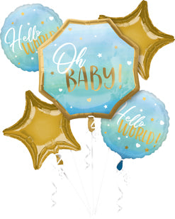 Blue Oh Baby Baby Shower Balloon Bouquet 5pc