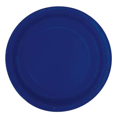 True Navy Blue Solid Round 7" Dessert Plates 20ct
