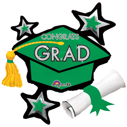 (Multiple Color Options) Gold Star Graduation Cap Graduation Balloon, 31in*