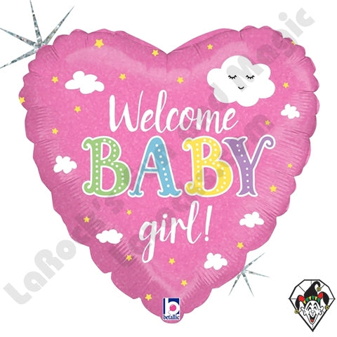 Welcome baby girl holographix 18''