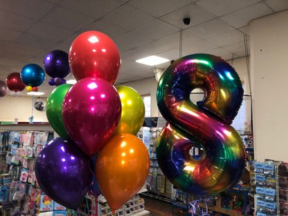 Rainbow 34' Number Balloon