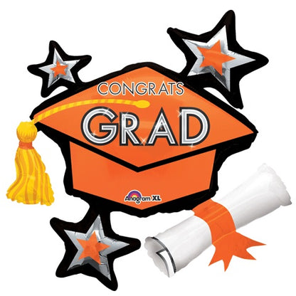 (Multiple Color Options) Gold Star Graduation Cap Graduation Balloon, 31in*